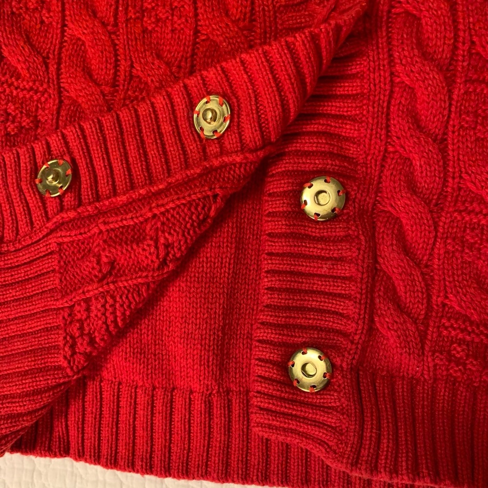 Jones New York Red Cable Knit Cardigan - Picture 6 of 10